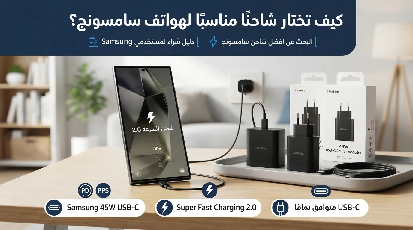 كيف تختار شاحنًا مناسبًا لهواتف سامسونج؟ دليل شامل لاختيار أفضل شاحن سامسونج