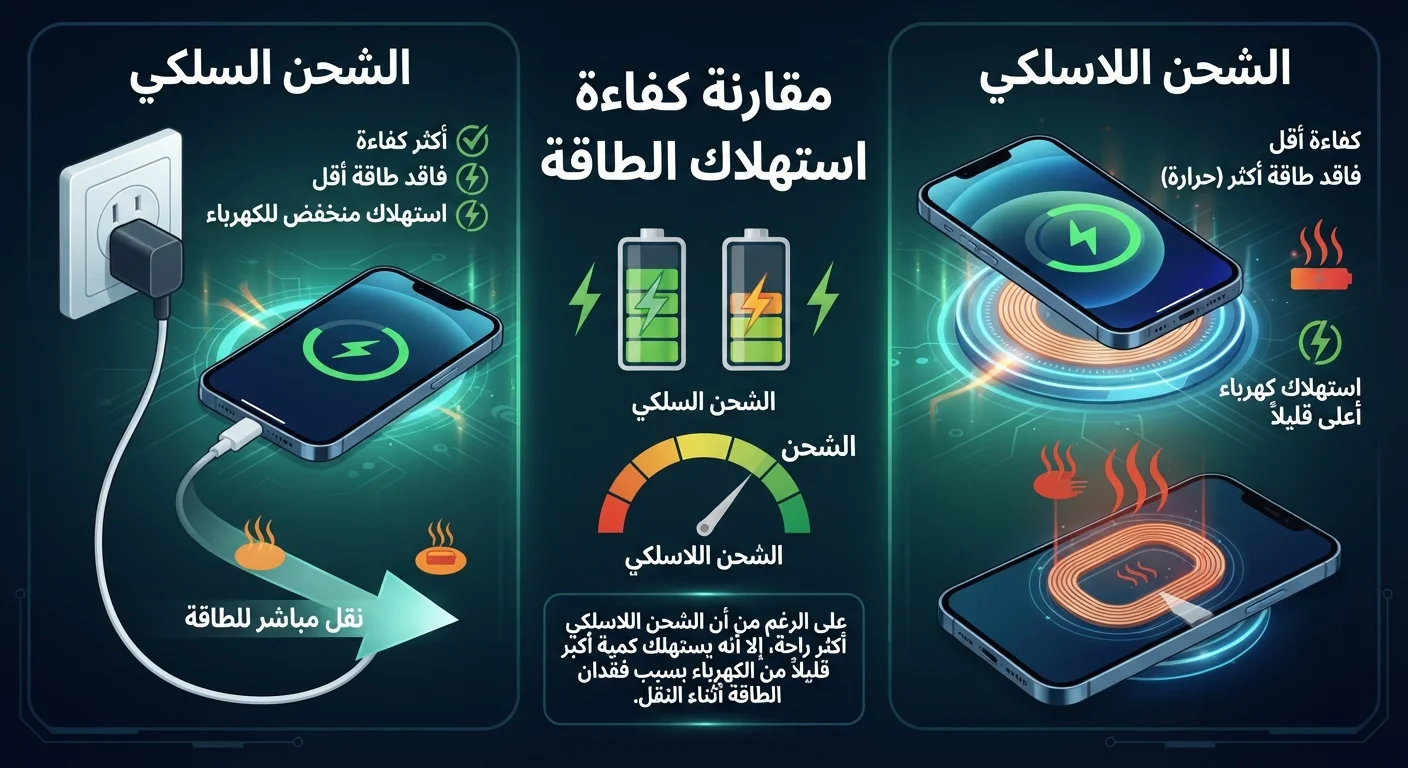 هل الشحن اللاسلكي يستهلك كهرباء أكثر؟